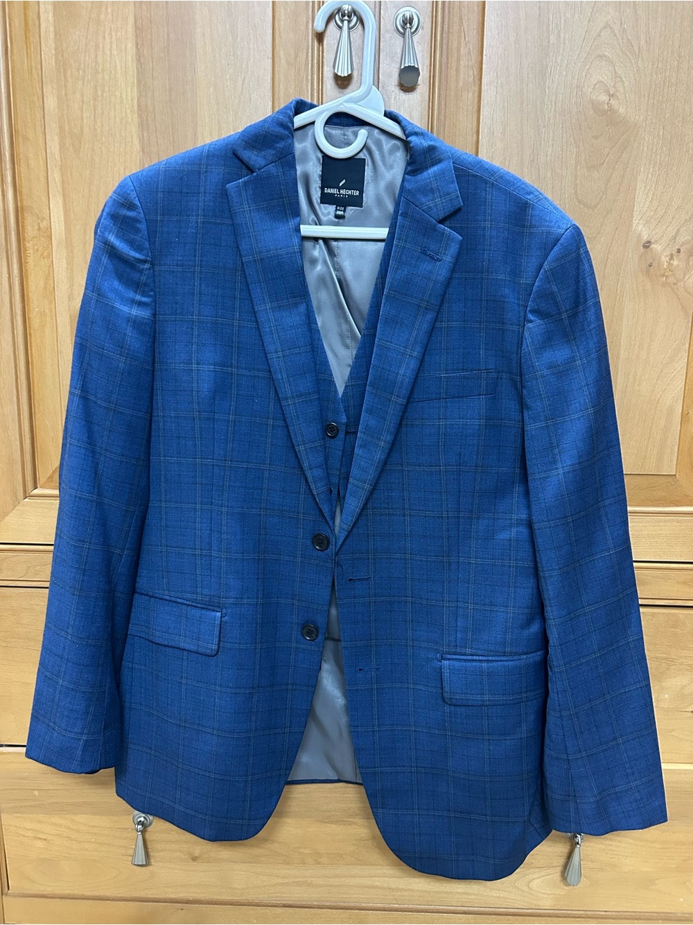 Daniel Hechter Blue Plaid Men's 3 piece suit